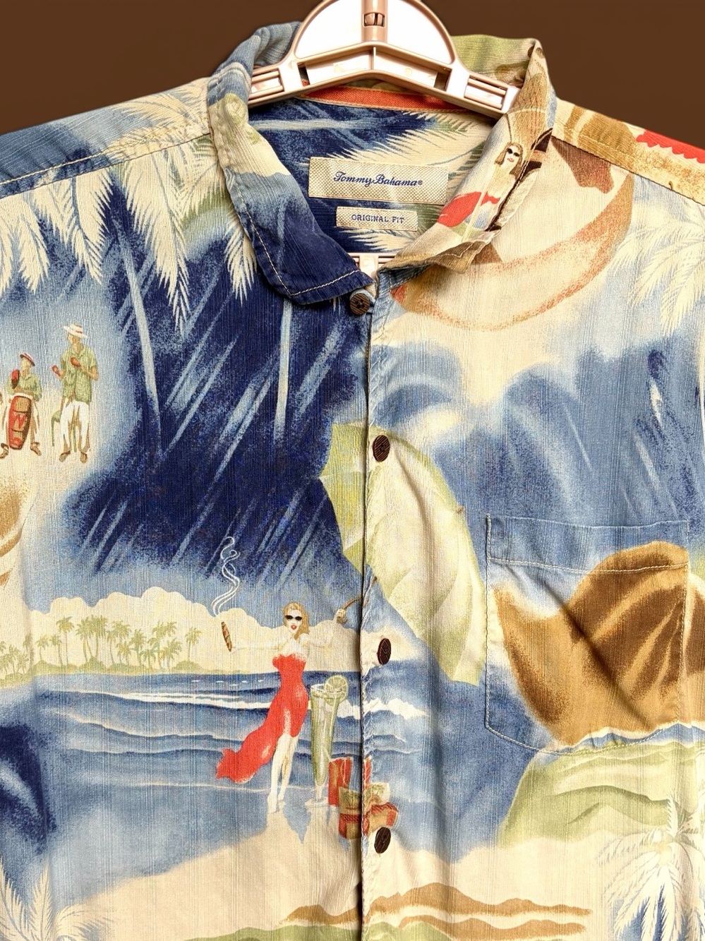 Tommy Bahama Men's 100% Silk Islander Button Up Camp Shirt Sz XL Hawaiian Vtg